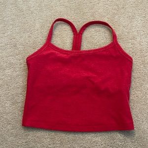 Beyond Yoga Long Line Bra, size XS, color- red heather.